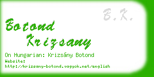 botond krizsany business card